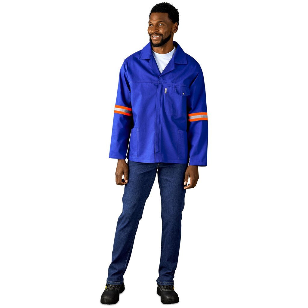 Artisan Premium 100% Cotton Jacket - Reflective Arms - Orange Tape - Brand your company Logo! Get a quote - Promo Lingo