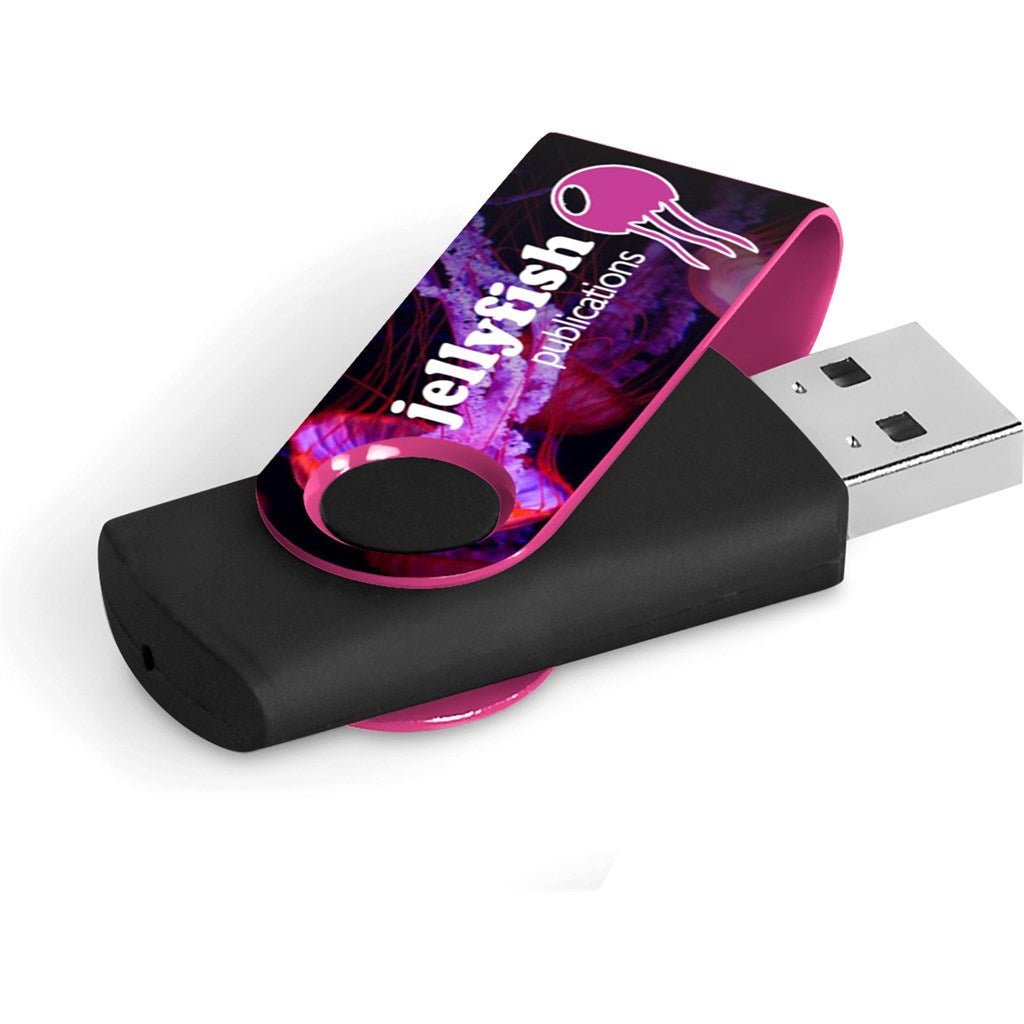 Axis Gyro Black Flash Drive - 32GB - Pink - Brand your company Logo! Get a quote - Promo Lingo