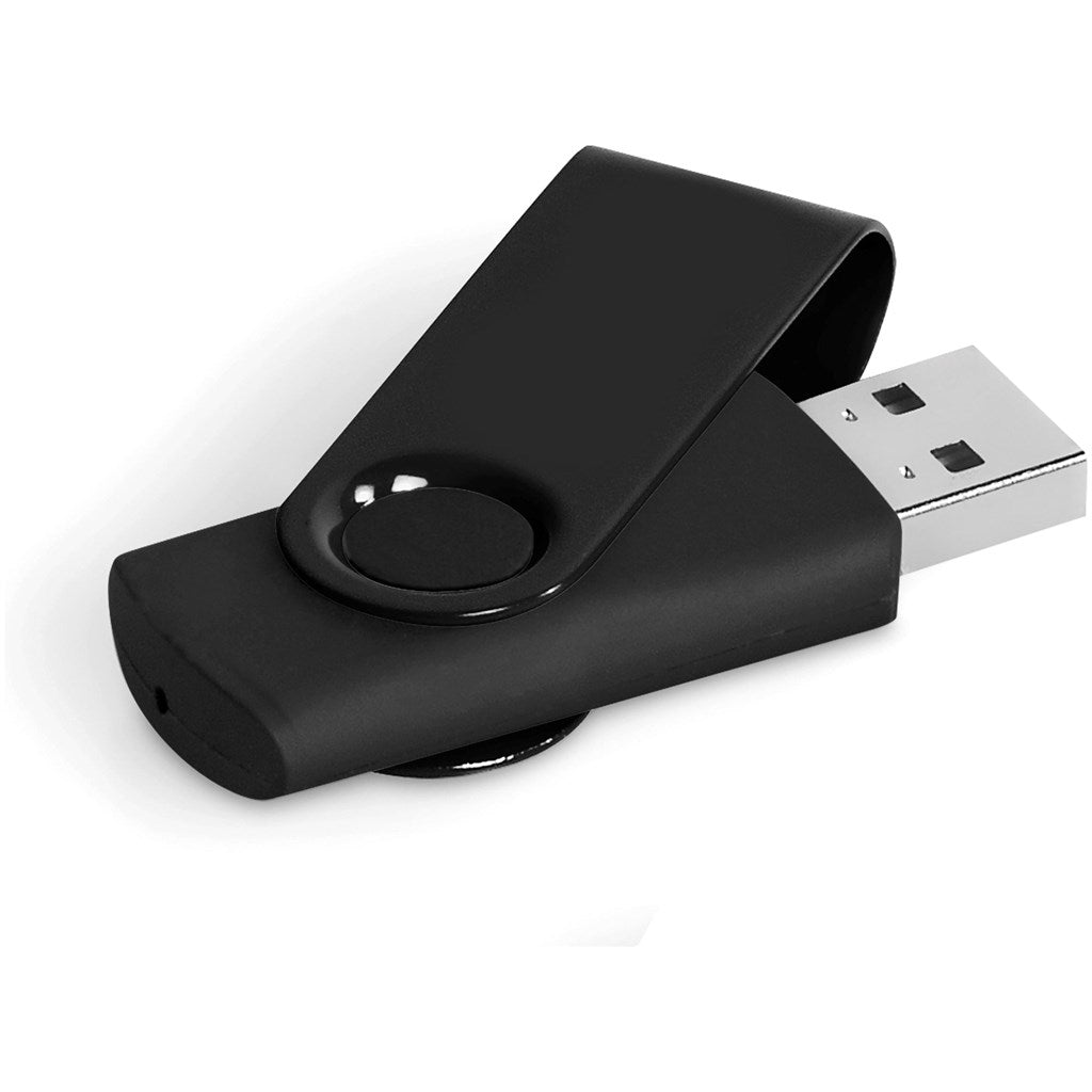 Axis Gyro Black Flash Drive - 4GB - Brand your company Logo! Get a quote - Promo Lingo