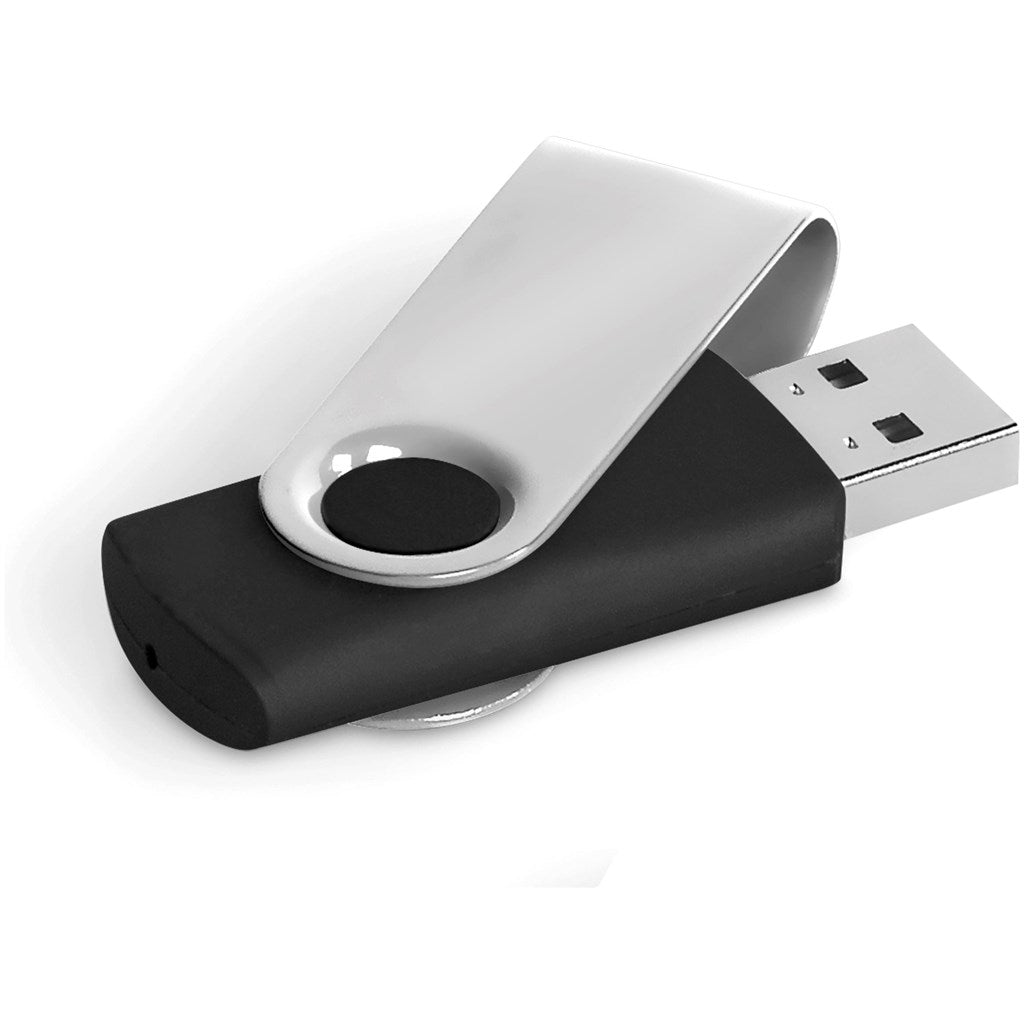 Axis Gyro Black Flash Drive - 4GB - Brand your company Logo! Get a quote - Promo Lingo