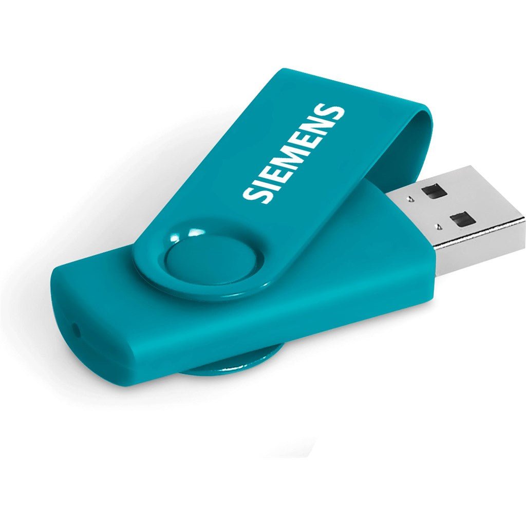 Axis Gyro Flash Drive - 8GB - Turquoise - Brand your company Logo! Get a quote - Promo Lingo