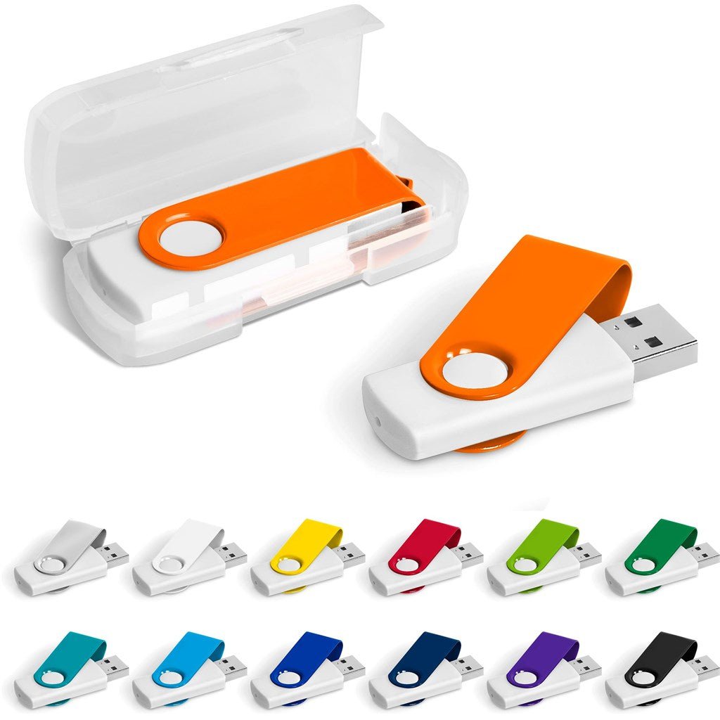 Axis Gyro White Flash Drive - 32GB - Brand your company Logo! Get a quote - Promo Lingo