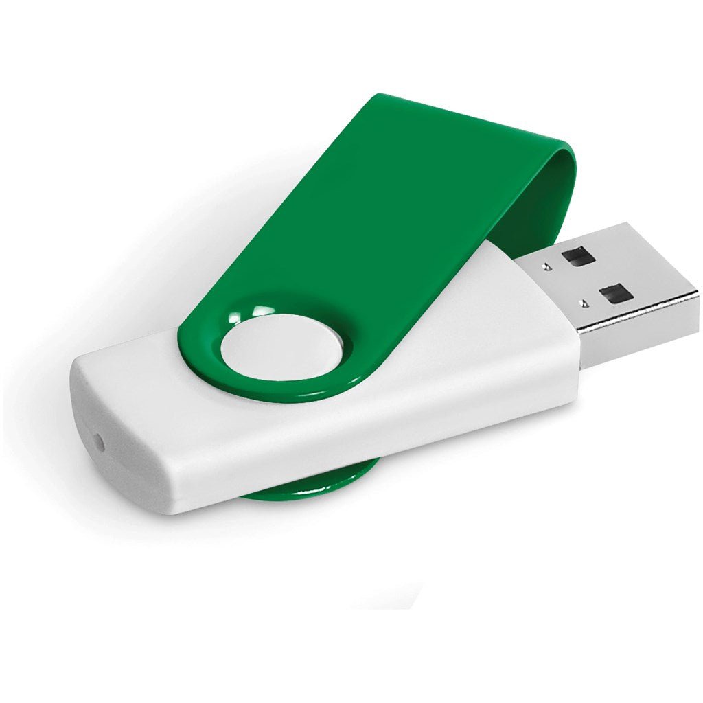 Axis Gyro White Flash Drive - 4GB - Brand your company Logo! Get a quote - Promo Lingo