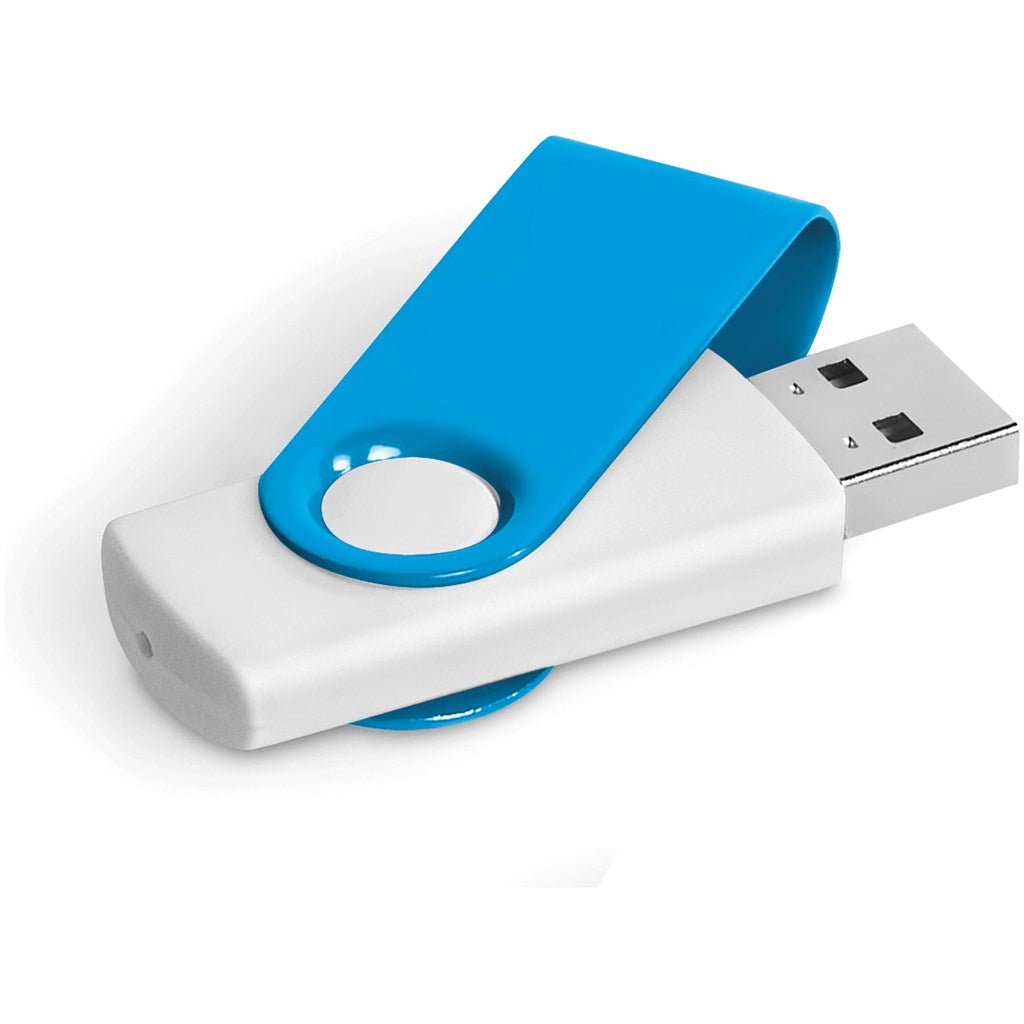 Axis Gyro White Flash Drive - 4GB - Brand your company Logo! Get a quote - Promo Lingo