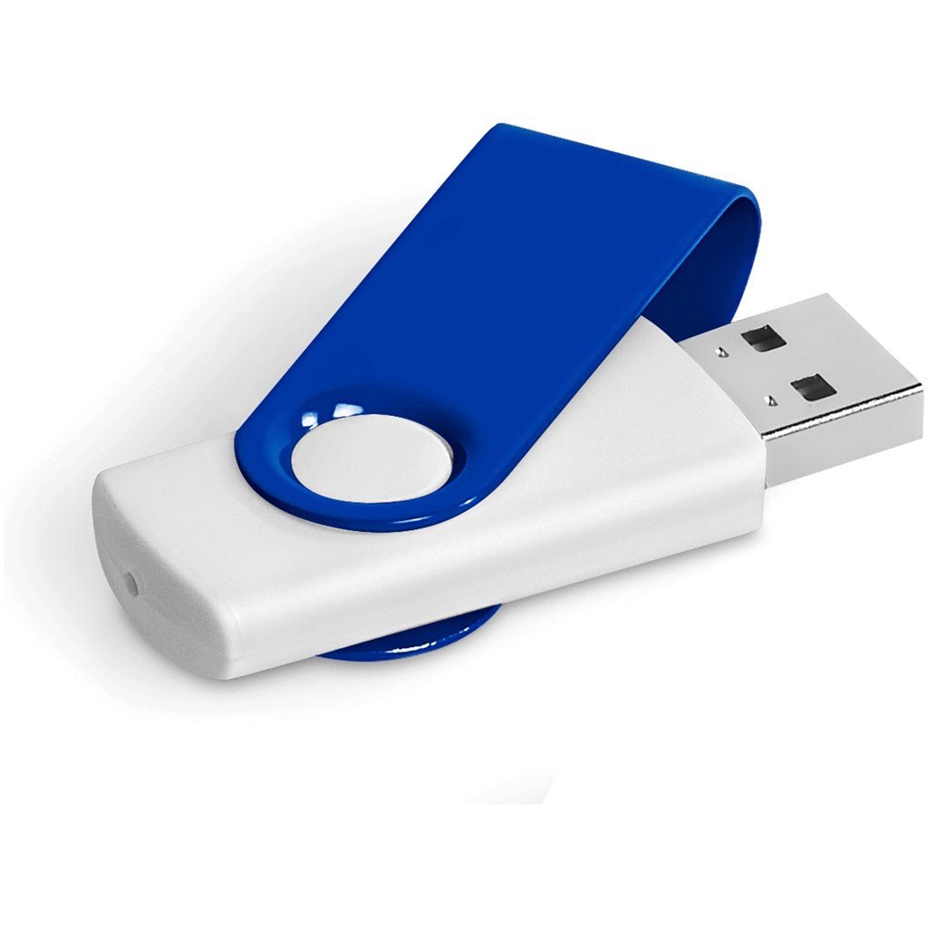 Axis Gyro White Flash Drive - 4GB - Brand your company Logo! Get a quote - Promo Lingo