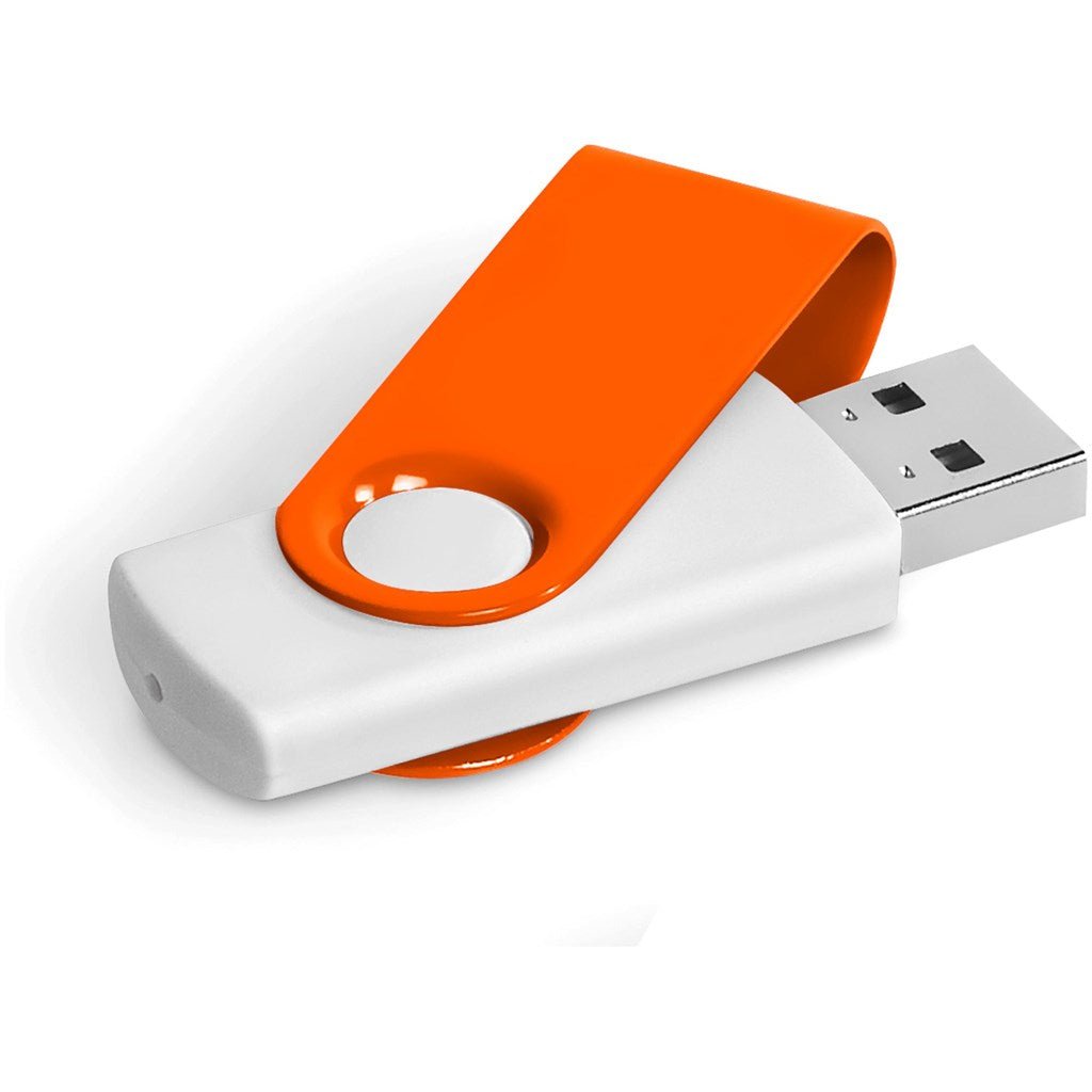 Axis Gyro White Flash Drive - 4GB - Brand your company Logo! Get a quote - Promo Lingo