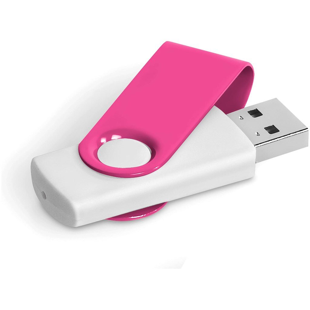 Axis Gyro White Flash Drive - 4GB - Brand your company Logo! Get a quote - Promo Lingo