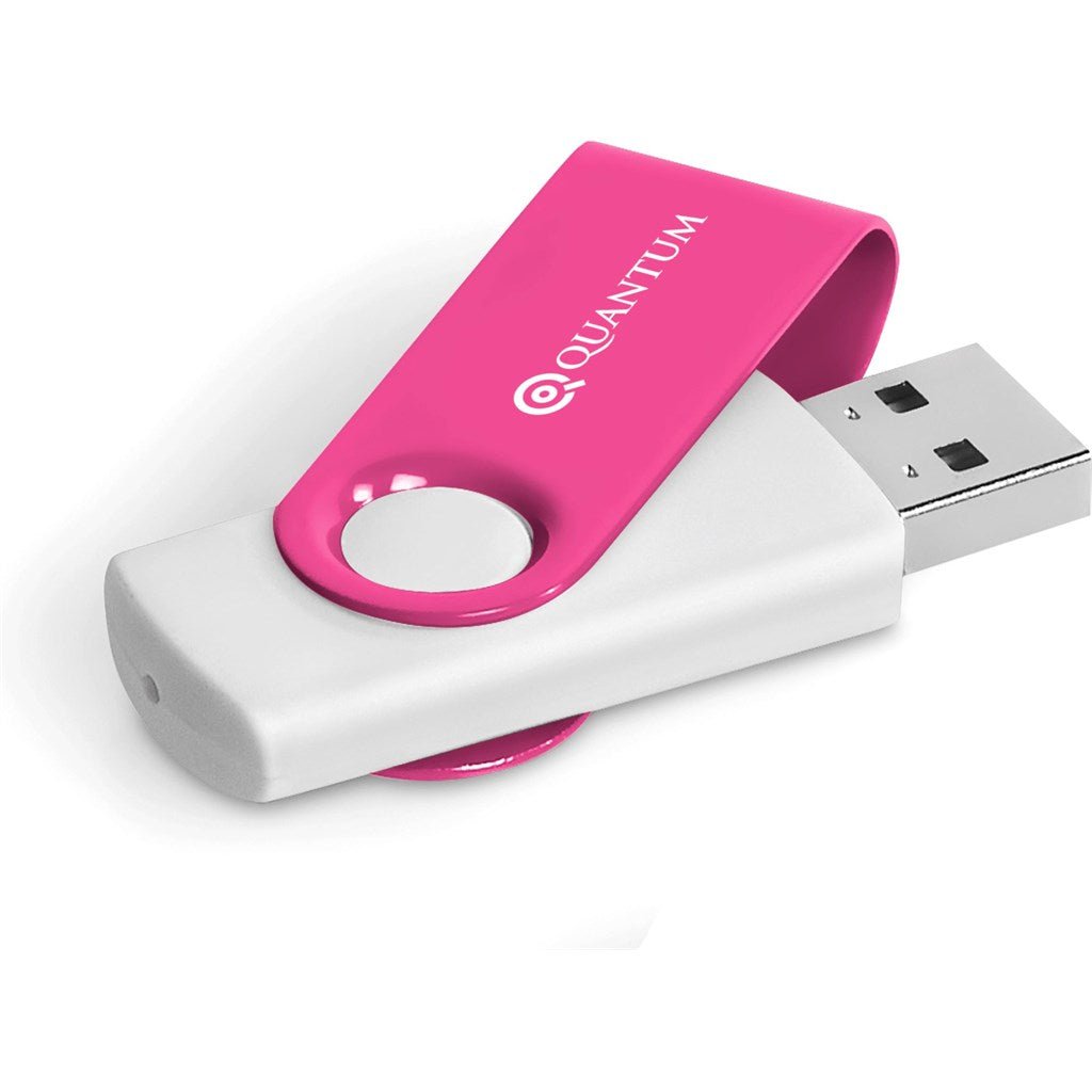 Axis Gyro White Flash Drive - 4GB - Pink - Brand your company Logo! Get a quote - Promo Lingo