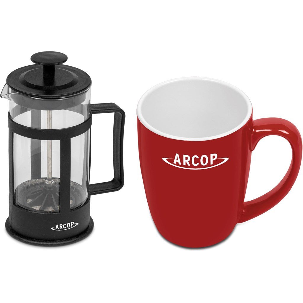 Cafe Payton Coffee Set - Red - Brand your company Logo! Get a quote - Promo Lingo