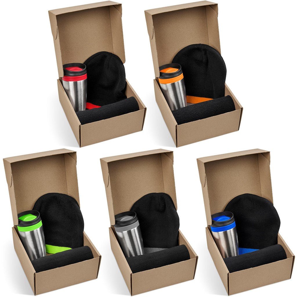 Callan Winter Gift Set: Cozy Beanie, Scarf, and Tumbler - Brand your company Logo! Get a quote - Promo Lingo