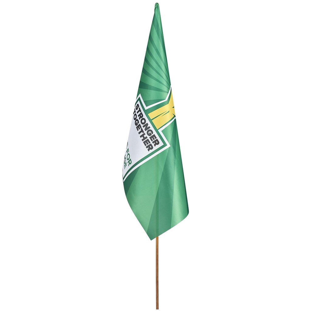Champion Large Hand Flag 900mm x 600mm - Brand your company Logo! Get a quote - Promo Lingo