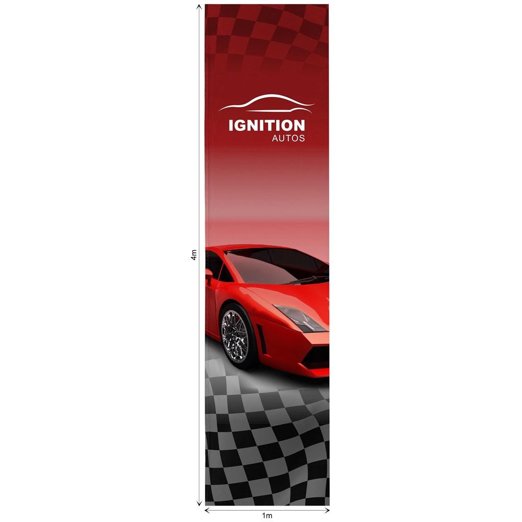 Champion Sublimated Flag Fountain 1m X 4m Skin Upgrade - Brand your company Logo! Get a quote - Promo Lingo