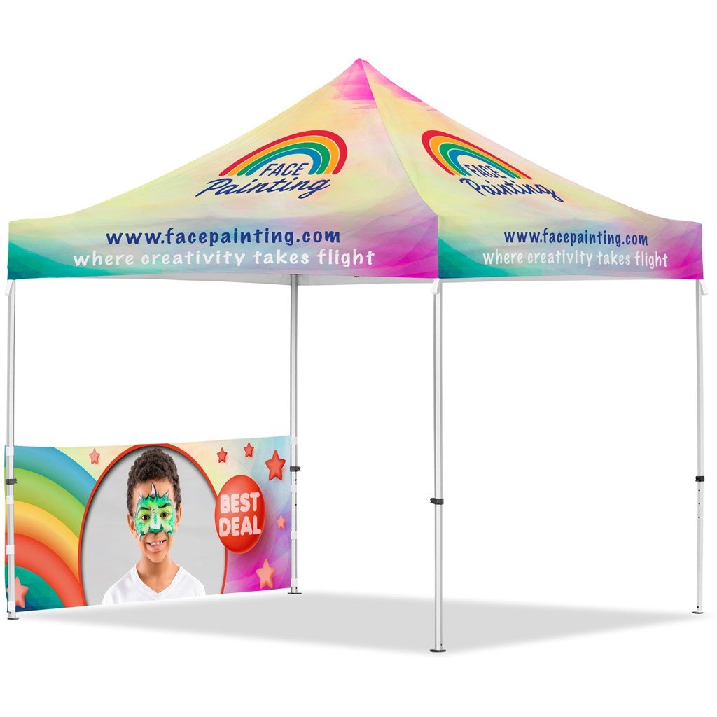 Coated Steel Sublimated Gazebo 3m x 3m - 1 Half - Wall Skin - Brand your company Logo! Get a quote - Promo Lingo