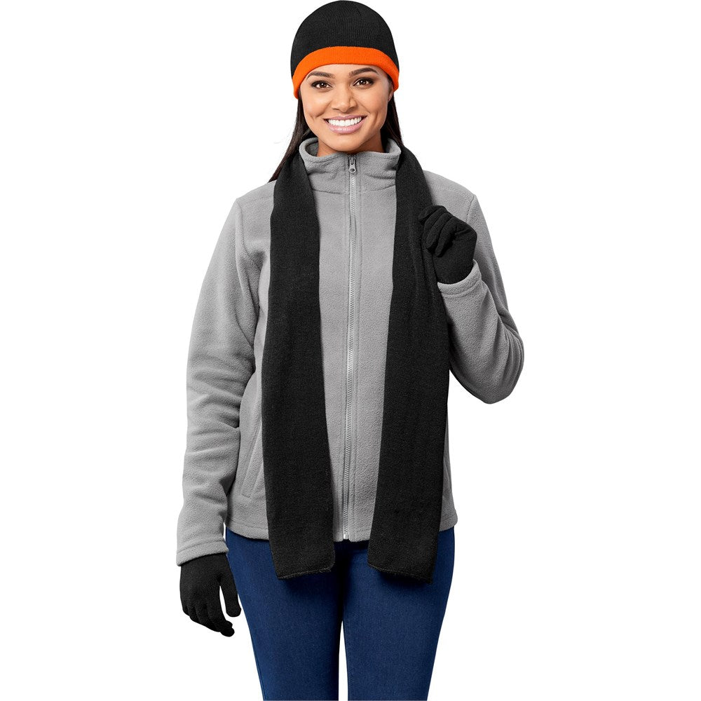 Cozy Solo Winter Warmer Set: Scarf and Beanie Combo - Brand your company Logo! Get a quote - Promo Lingo