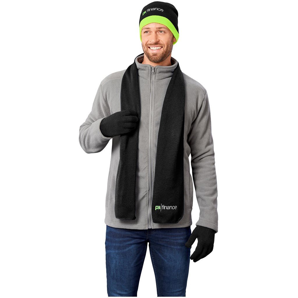 Cozy Solo Winter Warmer Set: Scarf and Beanie Combo - Brand your company Logo! Get a quote - Promo Lingo