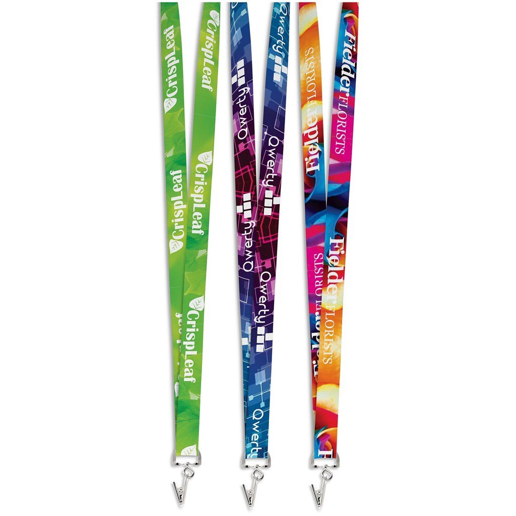 Crocodile Clip Double - Sided Sublimation Petersham Lanyard - Brand your company Logo! Get a quote - Promo Lingo