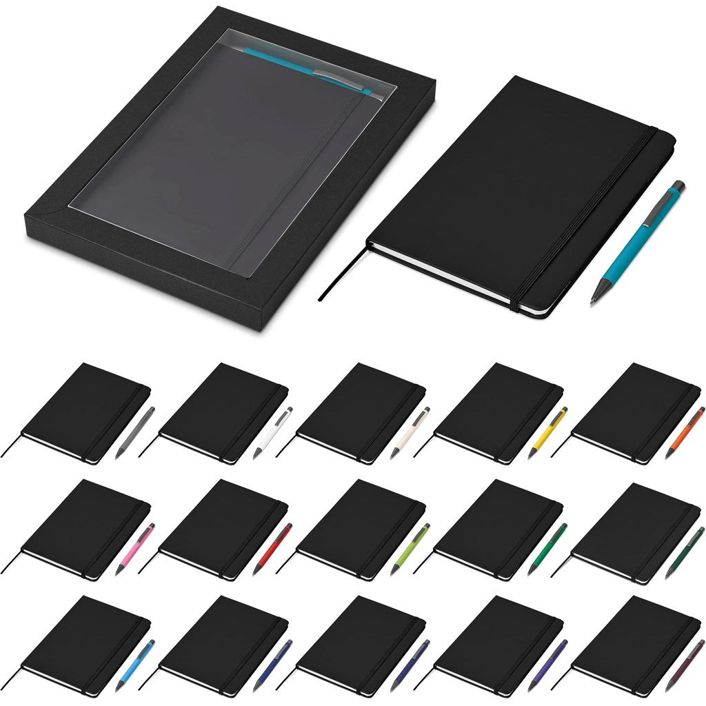 Dahlia Notebook & Pen Set - Brand your company Logo! Get a quote - Promo Lingo