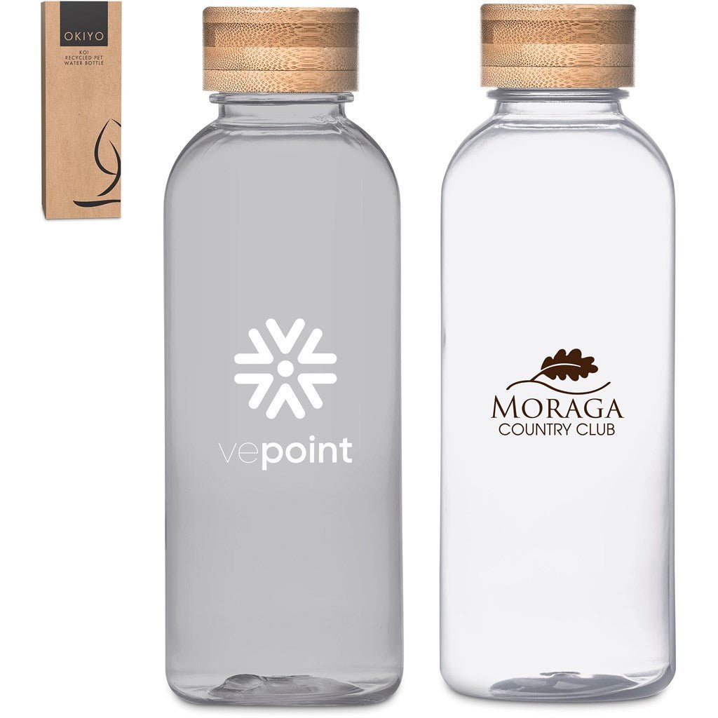 Eco - Friendly Okiyo Koi Recycled PET Water Bottle 650ml - Brand your company Logo! Get a quote - Promo Lingo