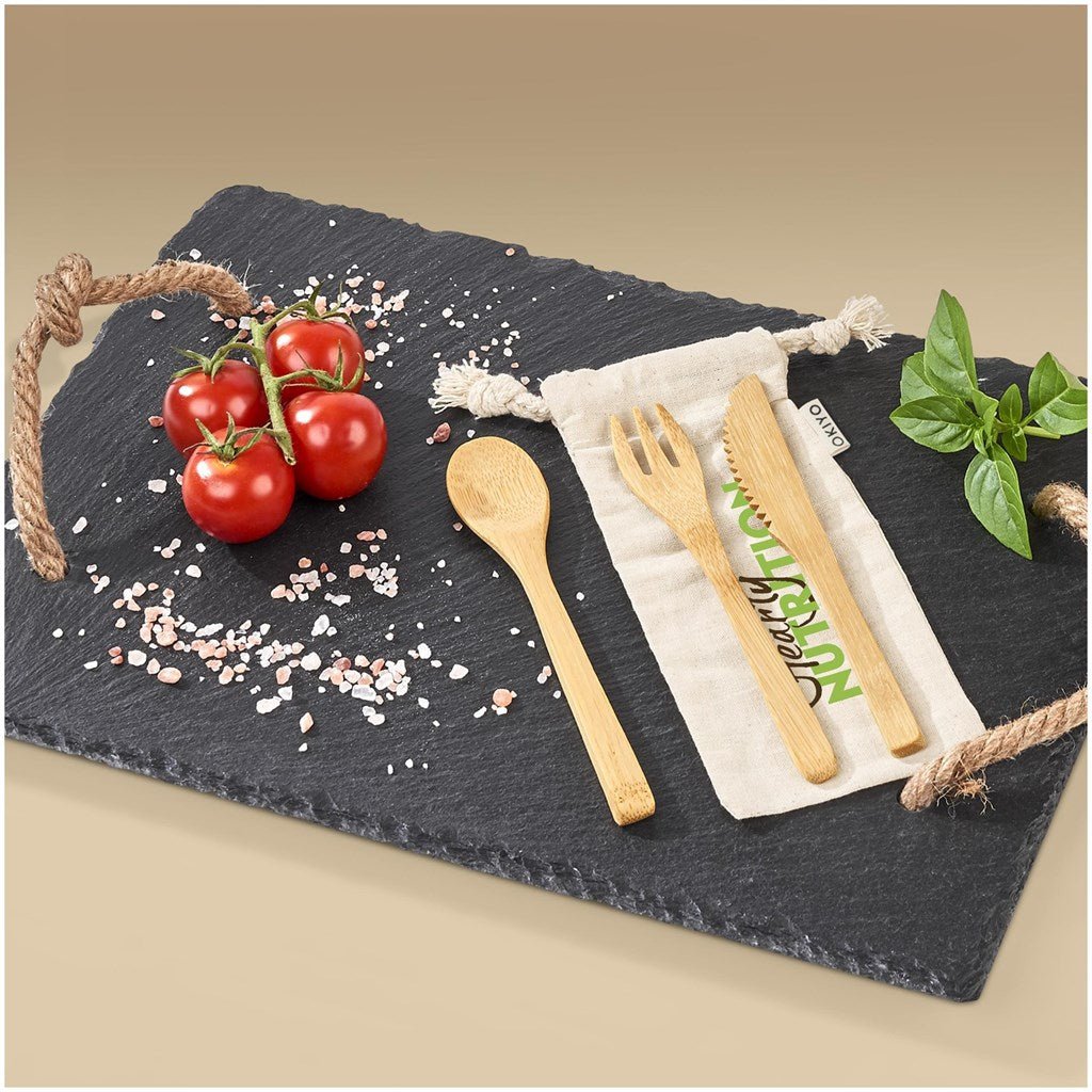 Eco - Friendly Okiyo Nakama Bamboo Cutlery Set for All - Brand your company Logo! Get a quote - Promo Lingo