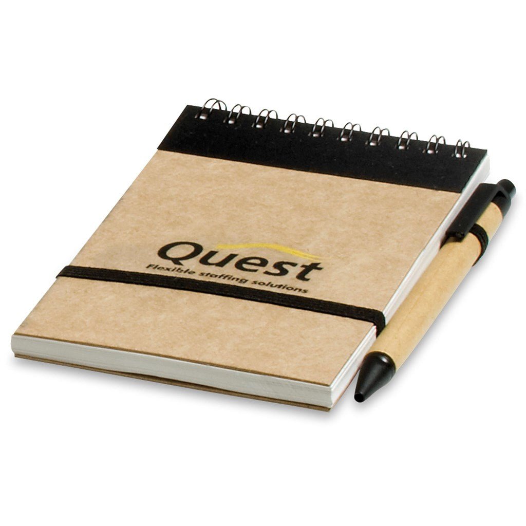 Eco - Logical A6 Notebook & Pen - Brand your company Logo! Get a quote - Promo Lingo