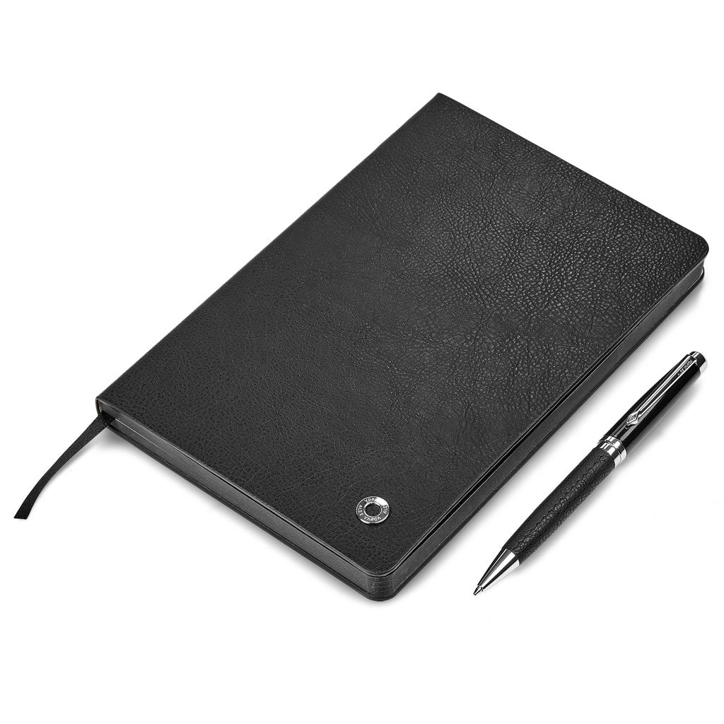 Elegant Alex Varga Corinthia Hard Cover Notebook & Pen Set - Brand your company Logo! Get a quote - Promo Lingo
