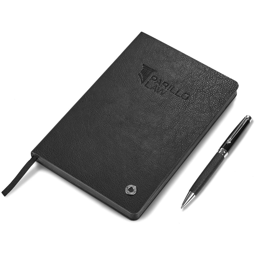 Elegant Alex Varga Corinthia Hard Cover Notebook & Pen Set - Brand your company Logo! Get a quote - Promo Lingo
