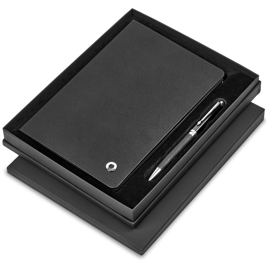 Elegant Alex Varga Corinthia Hard Cover Notebook & Pen Set - Brand your company Logo! Get a quote - Promo Lingo