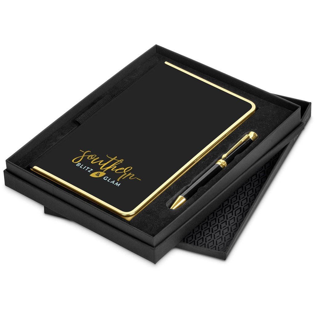 Elegant Alex Varga Vazquez Notebook & Pen Set Bundle - Brand your company Logo! Get a quote - Promo Lingo
