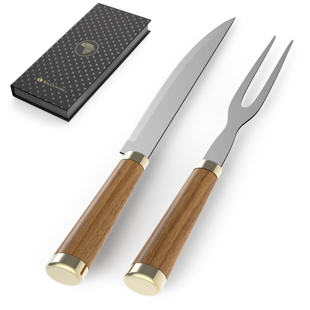 Elegant Andy Cartwright Afrique Dusk Carving Set for Perfect Slicing - Brand your company Logo! Get a quote - Promo Lingo