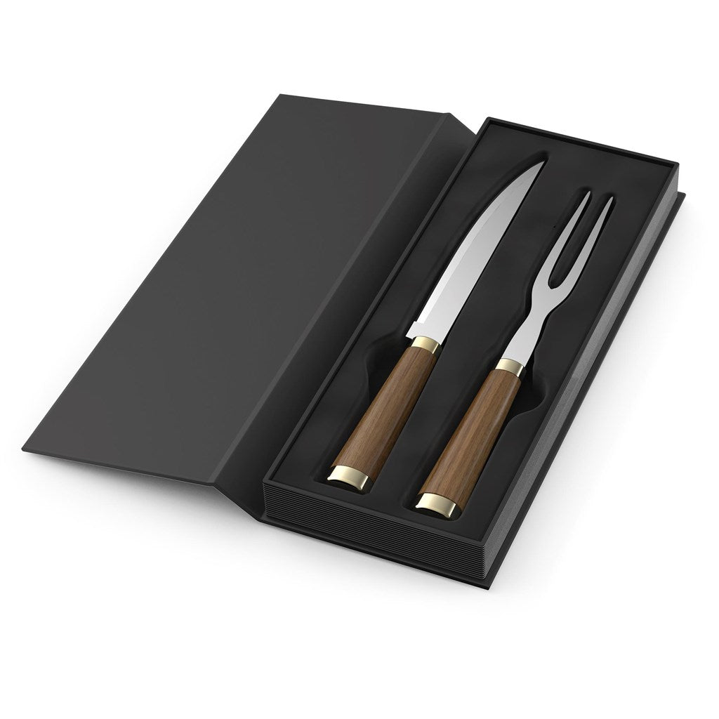 Elegant Andy Cartwright Afrique Dusk Carving Set for Perfect Slicing - Brand your company Logo! Get a quote - Promo Lingo