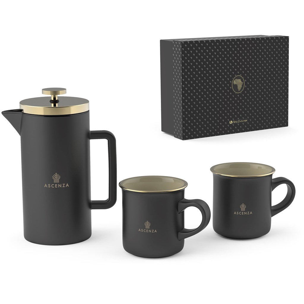 Elegant Andy Cartwright Afrique Dusk Coffee Press & Mug Set - Brand your company Logo! Get a quote - Promo Lingo