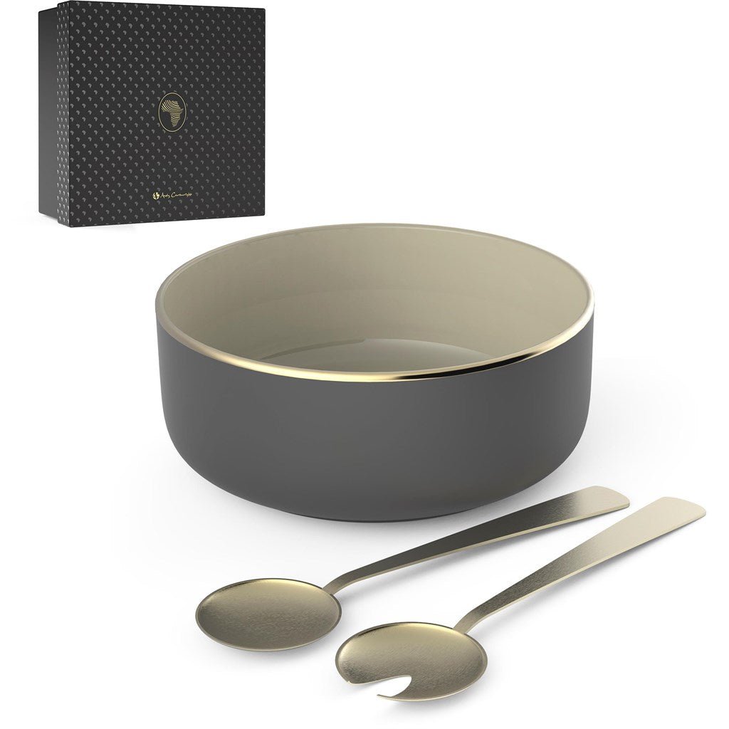 Elegant Andy Cartwright Afrique Dusk Salad Bowl & Servers Set - Brand your company Logo! Get a quote - Promo Lingo