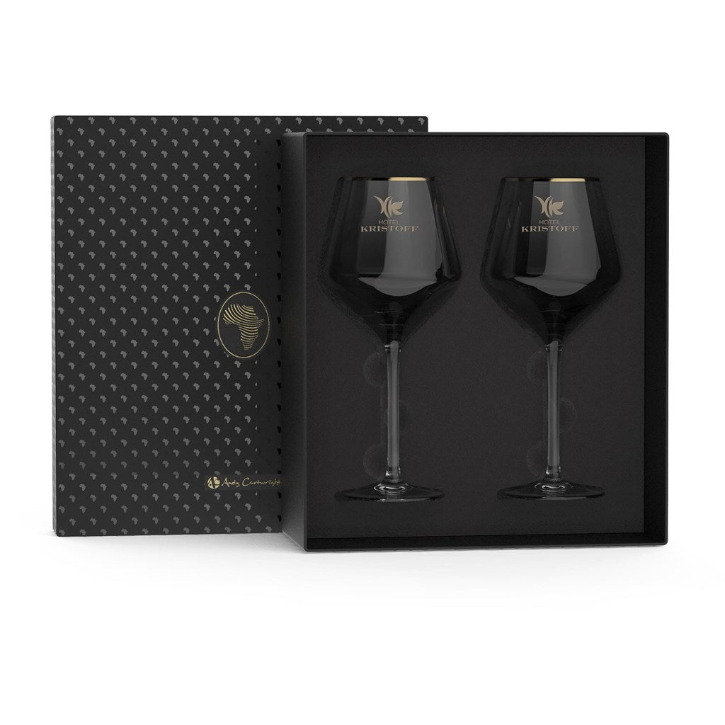 Elegant Andy Cartwright Afrique Dusk Wine Glass Set - Brand your company Logo! Get a quote - Promo Lingo