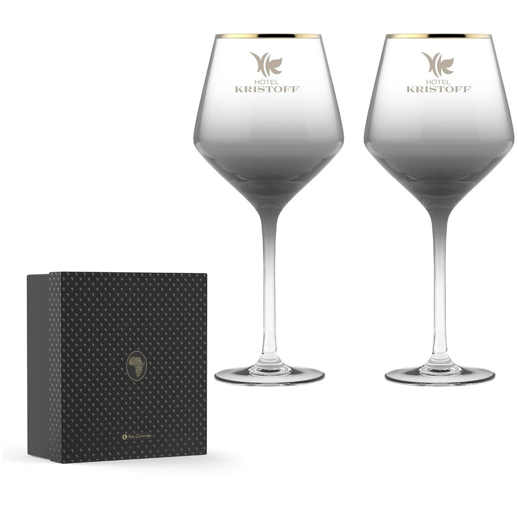 Elegant Andy Cartwright Afrique Dusk Wine Glass Set - Brand your company Logo! Get a quote - Promo Lingo