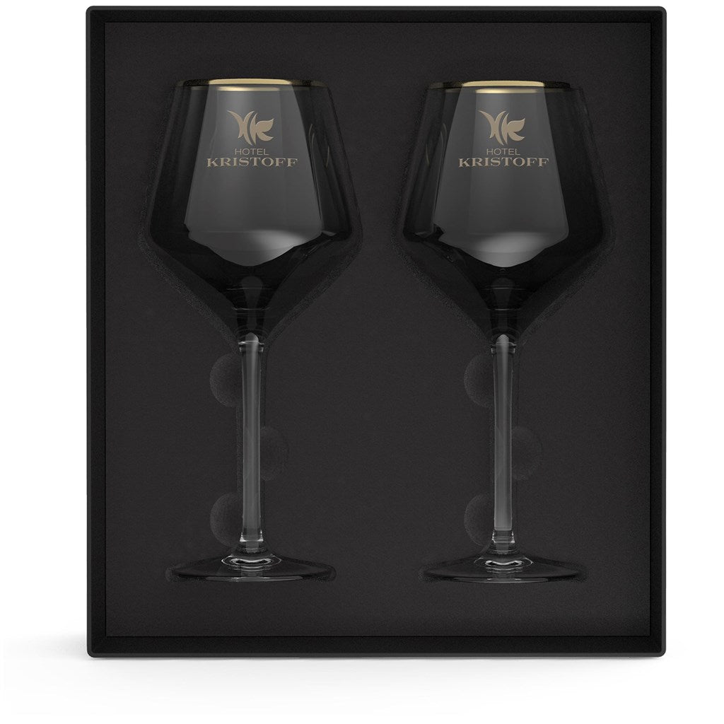 Elegant Andy Cartwright Afrique Dusk Wine Glass Set - Brand your company Logo! Get a quote - Promo Lingo