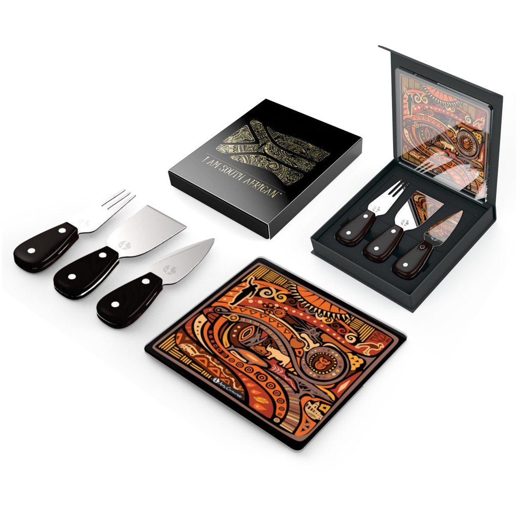 Elegant Andy Cartwright "I am South African" Cheese Set - Brand your company Logo! Get a quote - Promo Lingo
