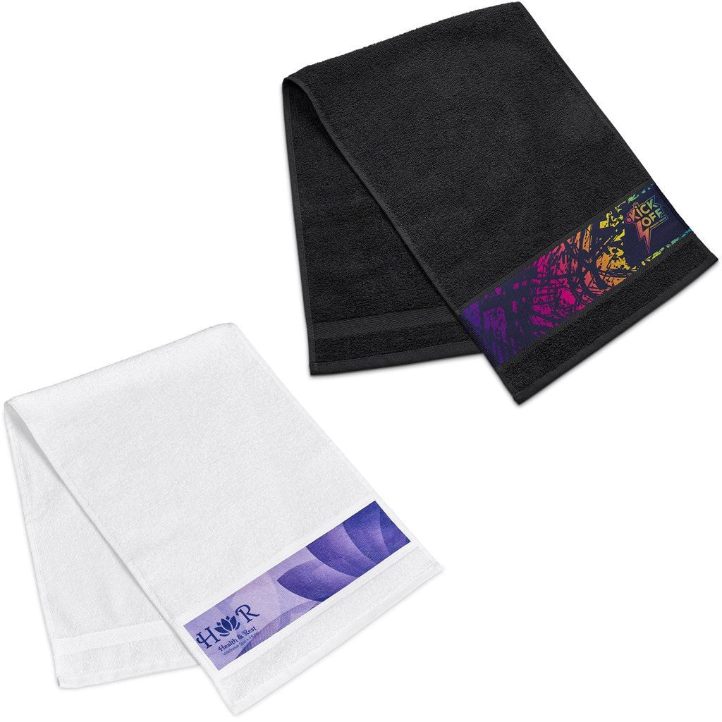 Eva & Elm Aldrin Sports & Hand Sublimation Towel - Brand your company Logo! Get a quote - Promo Lingo