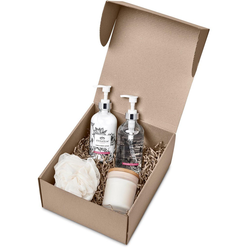 Indulge in Comfort with Eva & Elm Luxury Bliss Bath & Body Gift Set - Brand your company Logo! Get a quote - Promo Lingo