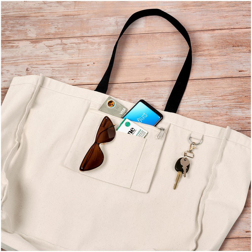 Kooshty Barbados Large Cotton Beach Bag for Fun in the Sun - Brand your company Logo! Get a quote - Promo Lingo