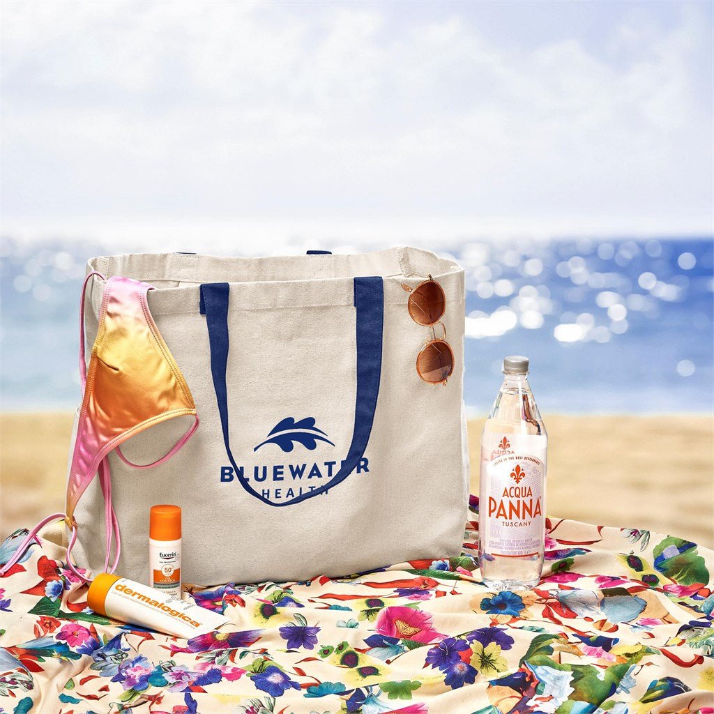 Kooshty Barbados Large Cotton Beach Bag for Fun in the Sun - Brand your company Logo! Get a quote - Promo Lingo