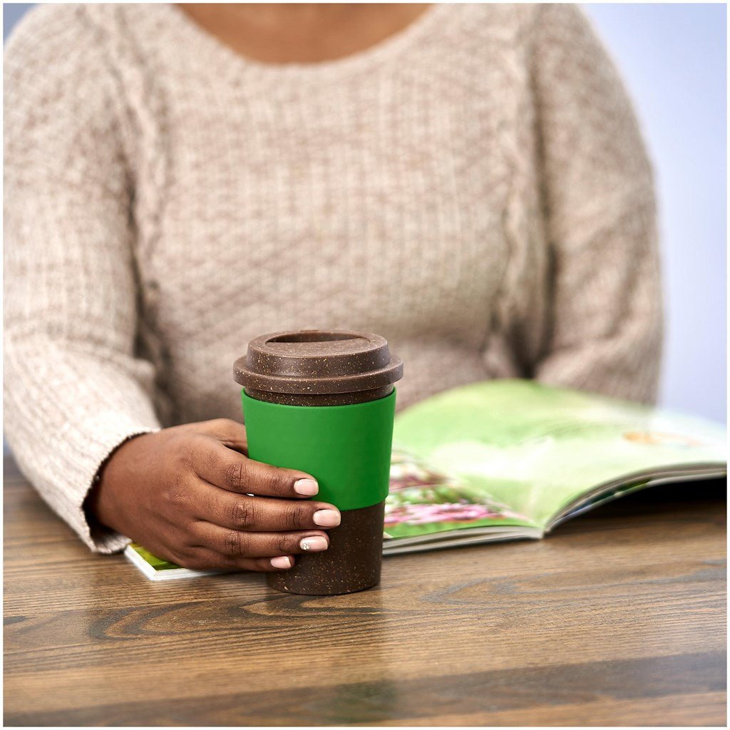 Kooshty Brown Bean Plastic Double - Wall Tumbler 400ml Eco - Friendly - Brand your company Logo! Get a quote - Promo Lingo