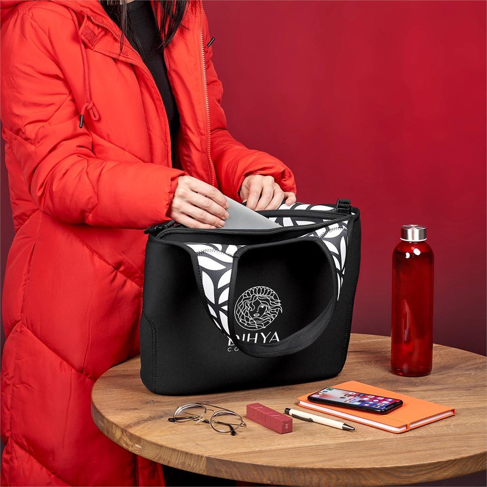 Kooshty Floria Neoprene Laptop Bag with Botanical Print - Brand your company Logo! Get a quote - Promo Lingo