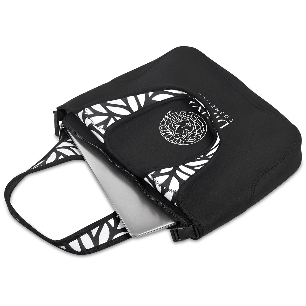 Kooshty Floria Neoprene Laptop Bag with Botanical Print - Brand your company Logo! Get a quote - Promo Lingo