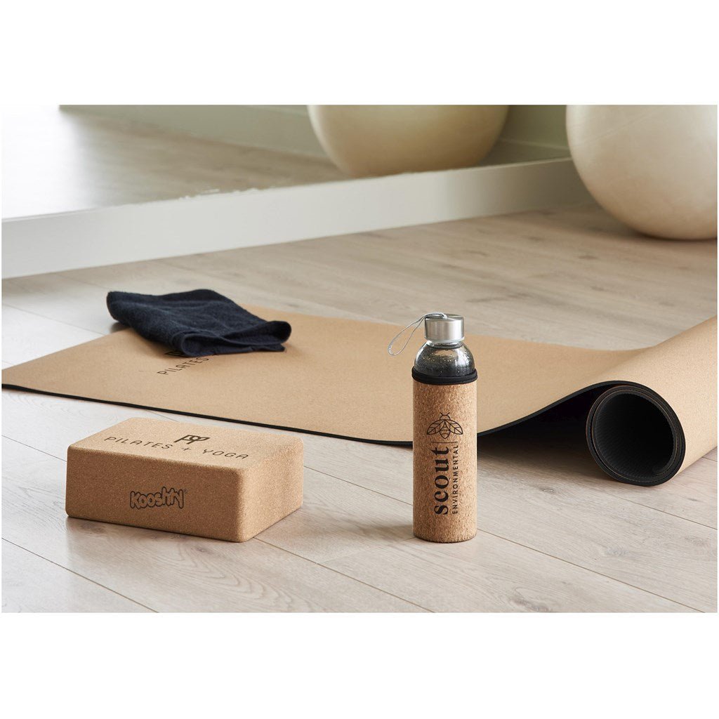 Kooshty Kork Glass Water Bottle - Eco - Friendly 500ml Gift - Brand your company Logo! Get a quote - Promo Lingo