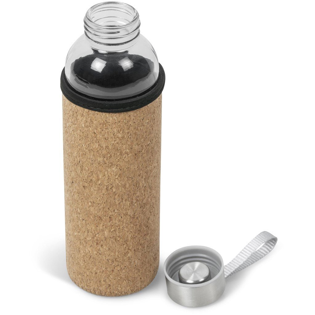 Kooshty Kork Glass Water Bottle - Eco - Friendly 500ml Gift - Brand your company Logo! Get a quote - Promo Lingo
