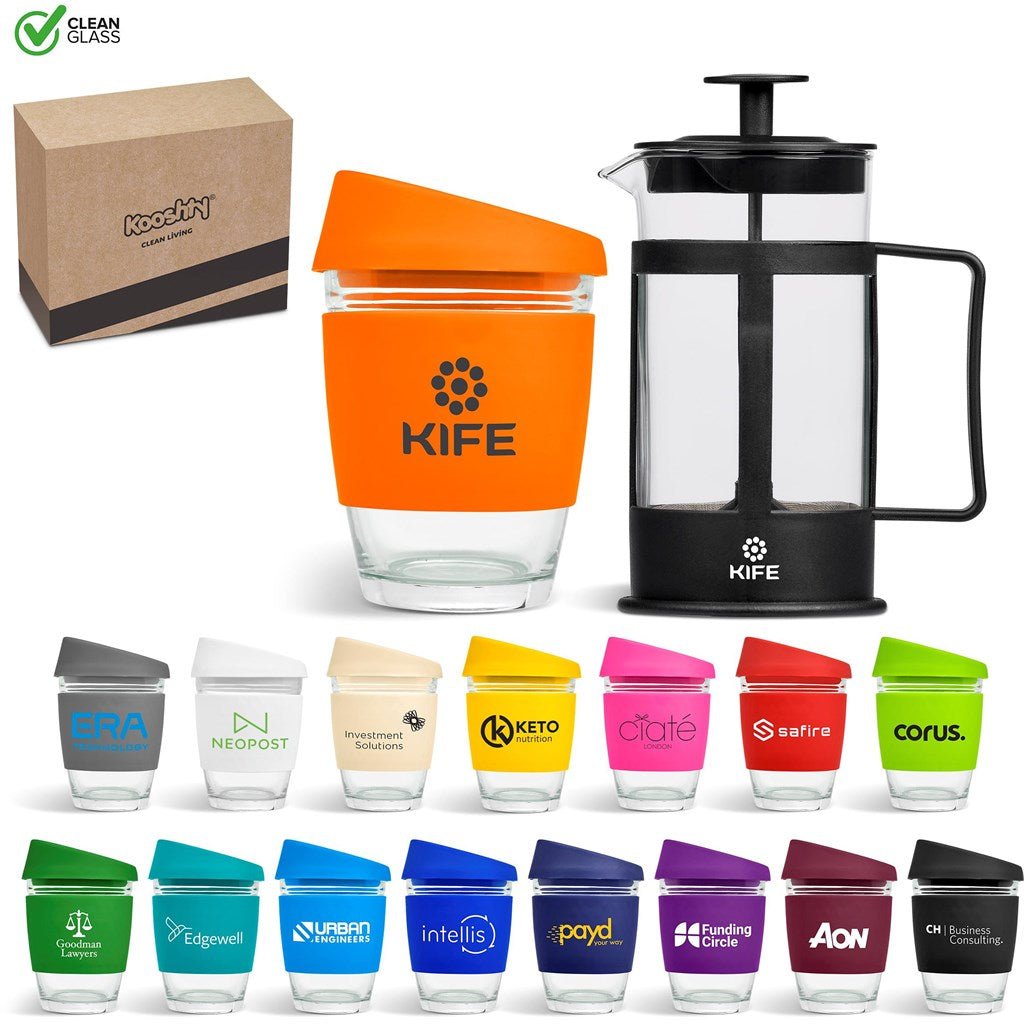 Kooshty Kupper Koffee Set: Eco - Friendly Coffee Duo - Brand your company Logo! Get a quote - Promo Lingo