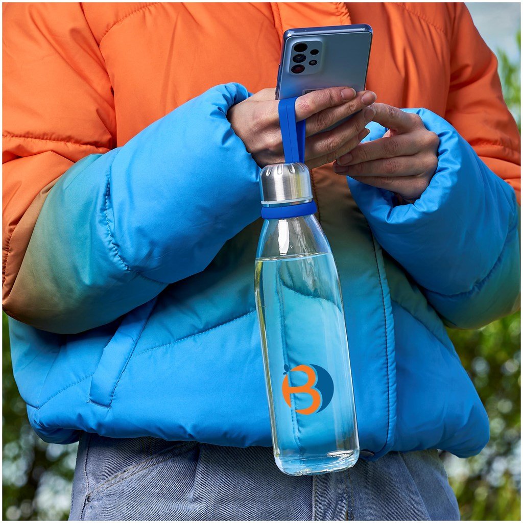 Kooshty Loopy Glass Water Bottle - Eco - Friendly 650ml - Brand your company Logo! Get a quote - Promo Lingo