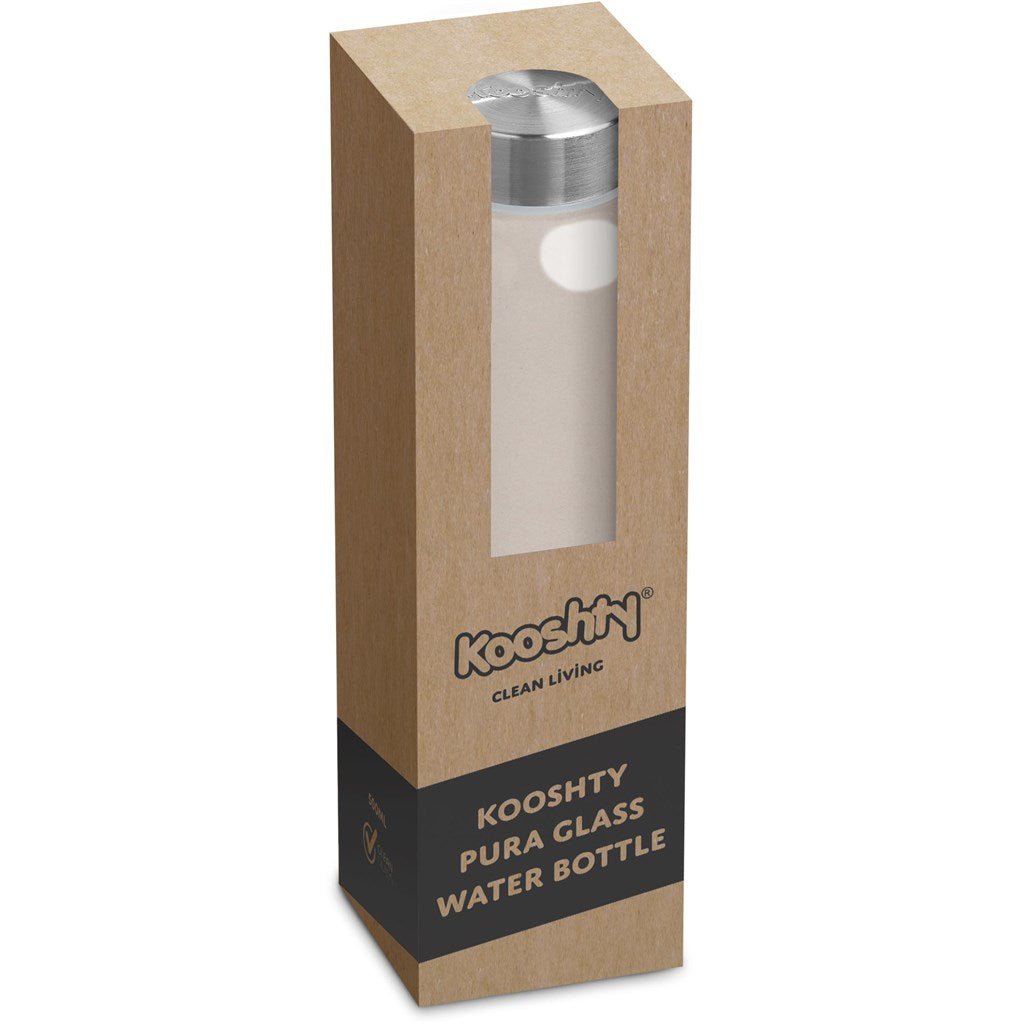 Kooshty Pura Glass Water Bottle - 500ML Eco - Friendly Choice - Brand your company Logo! Get a quote - Promo Lingo