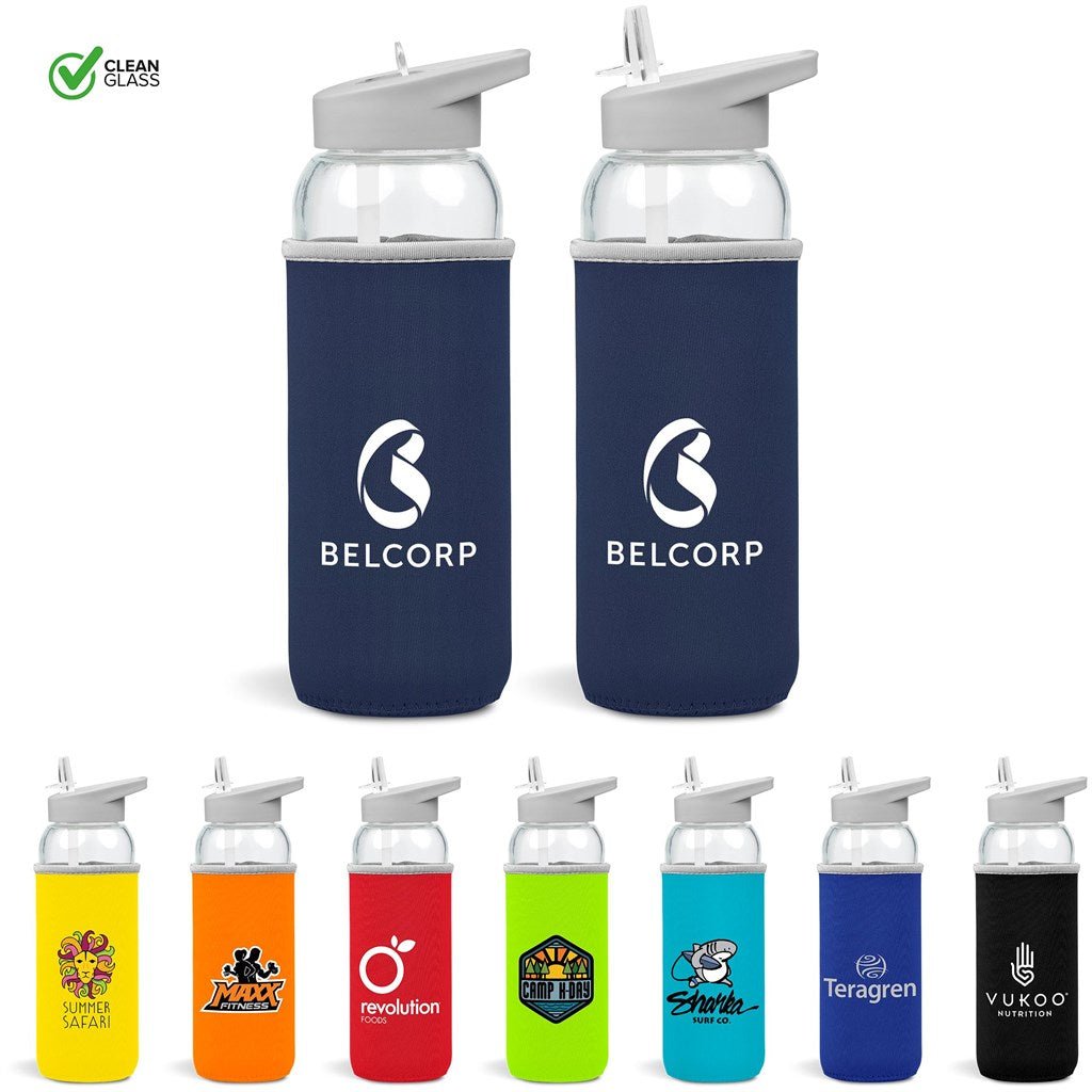 Kooshty Sipper Neo Glass Bottle – 850ml Stylish Hydration - Brand your company Logo! Get a quote - Promo Lingo