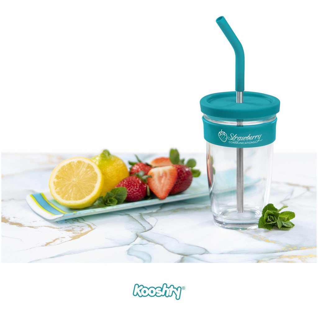 Kooshty Slurp Glass Kup & Straw - 480ML for Refreshing Sips - Brand your company Logo! Get a quote - Promo Lingo